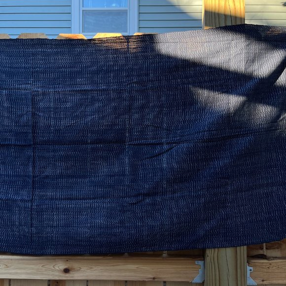 Long handwoven ikat & indigo scarf - very classy excellent condition, versatile! - Picture 7 of 11